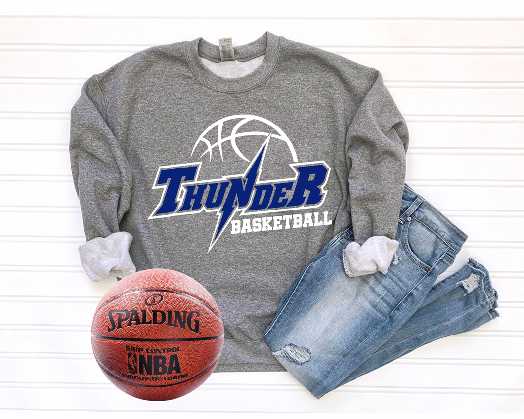 Thunder basketball on graphite grey TEE / CREWNECK SWEATSHIRT /LONG SLEEVE / OR HOODIE