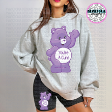 Load image into Gallery viewer, SWEAR BEAR COLLECTION on ash hoodie, crewneck, long sleeve or tee // SHORTS AND SWEATS SOLD SEPARATELY - Mavictoria Designs Hot Press Express
