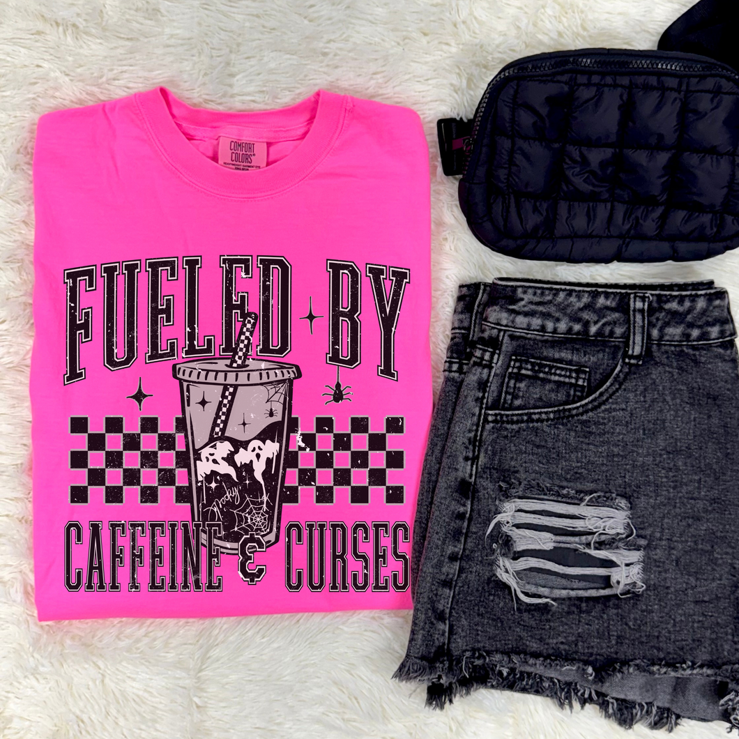 Caffeine & Curses Graphic Tee - Mavictoria Designs Hot Press Express