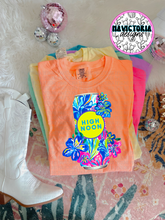 Load image into Gallery viewer, neon floral beer collection on comfort colors graphic tee - Mavictoria Designs Hot Press Express
