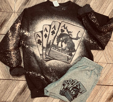 Load image into Gallery viewer, Bronco Aces bleached graphic collection : tee long sleeve sweatshirt hoodie sweatpants or shorts SOLD SEPARATELY - Mavictoria Designs Hot Press Express
