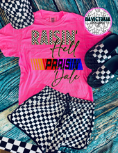 Load image into Gallery viewer, Raisin hell and praisin dale neon graphic tee collection // checkered shorts sold separately - Mavictoria Designs Hot Press Express
