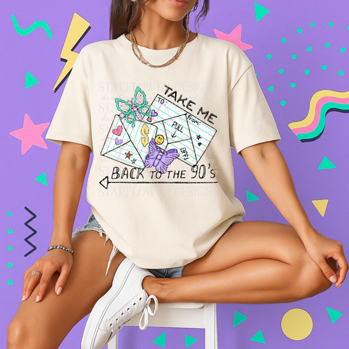 Take me back to the 90’s graphic tee on ivory COMFORT COLORS - Mavictoria Designs Hot Press Express