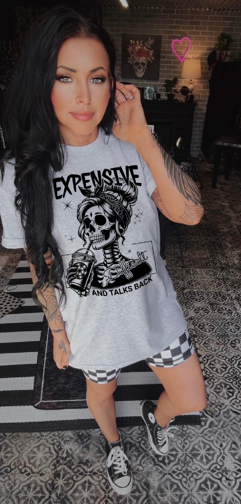 Expensive difficult and talks back skellie graphic tee - matching shorts sold separately - Mavictoria Designs Hot Press Express