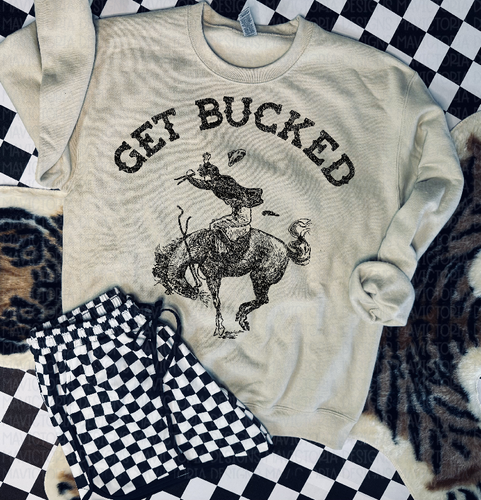 GET BUCKED western on sand hoodie, crewneck, long sleeve or tee - Mavictoria Designs Hot Press Express