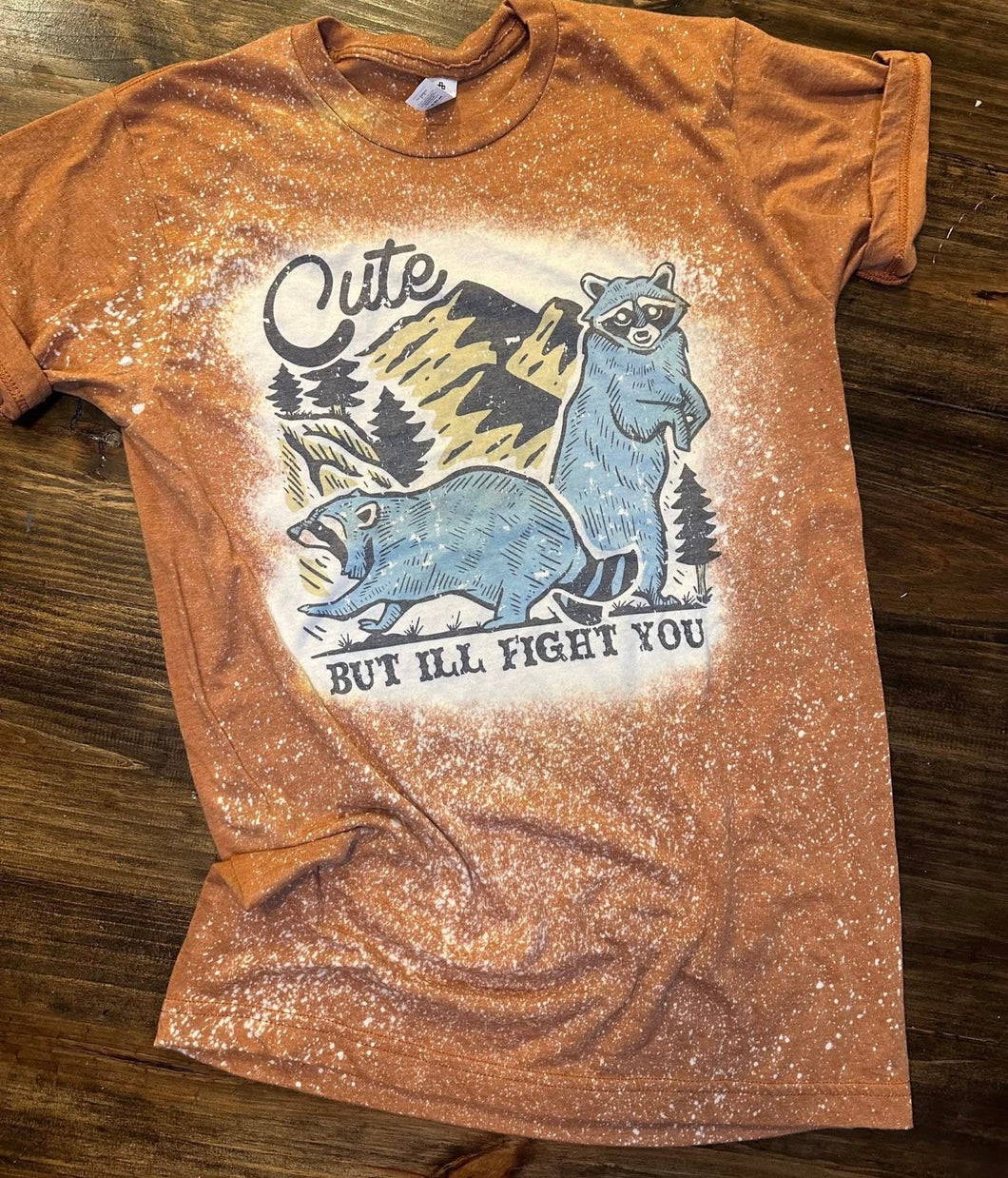 Cute but I’ll fight you on autumn bleached graphic tee - Mavictoria Designs Hot Press Express