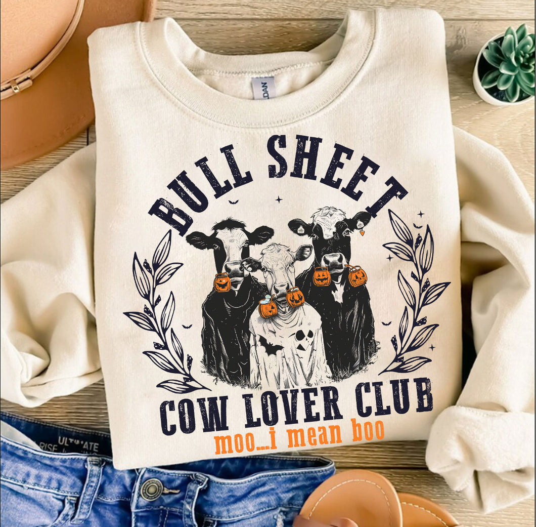 BULL SHEET cow lovers club sand hoodie, crewneck, long sleeve or tee - Mavictoria Designs Hot Press Express