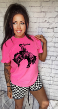 Load image into Gallery viewer, The Neon bronc comfort colors collection graphic tees checkered shorts sold separately - Mavictoria Designs Hot Press Express
