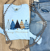 Load image into Gallery viewer, Blue Christmas Short or Long Sleeve Graphic Tee - Mavictoria Designs Hot Press Express
