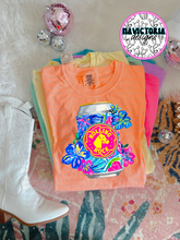 Load image into Gallery viewer, neon floral beer collection on comfort colors graphic tee - Mavictoria Designs Hot Press Express
