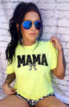 Load image into Gallery viewer, Comfort colors Mama checkered bow Graphic tee / checkered athletic pocket shorts SOLD SEPARATELY - Mavictoria Designs Hot Press Express
