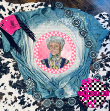Load image into Gallery viewer, Golden girls on teal bleached graphic tee (each sold separately) - Mavictoria Designs Hot Press Express

