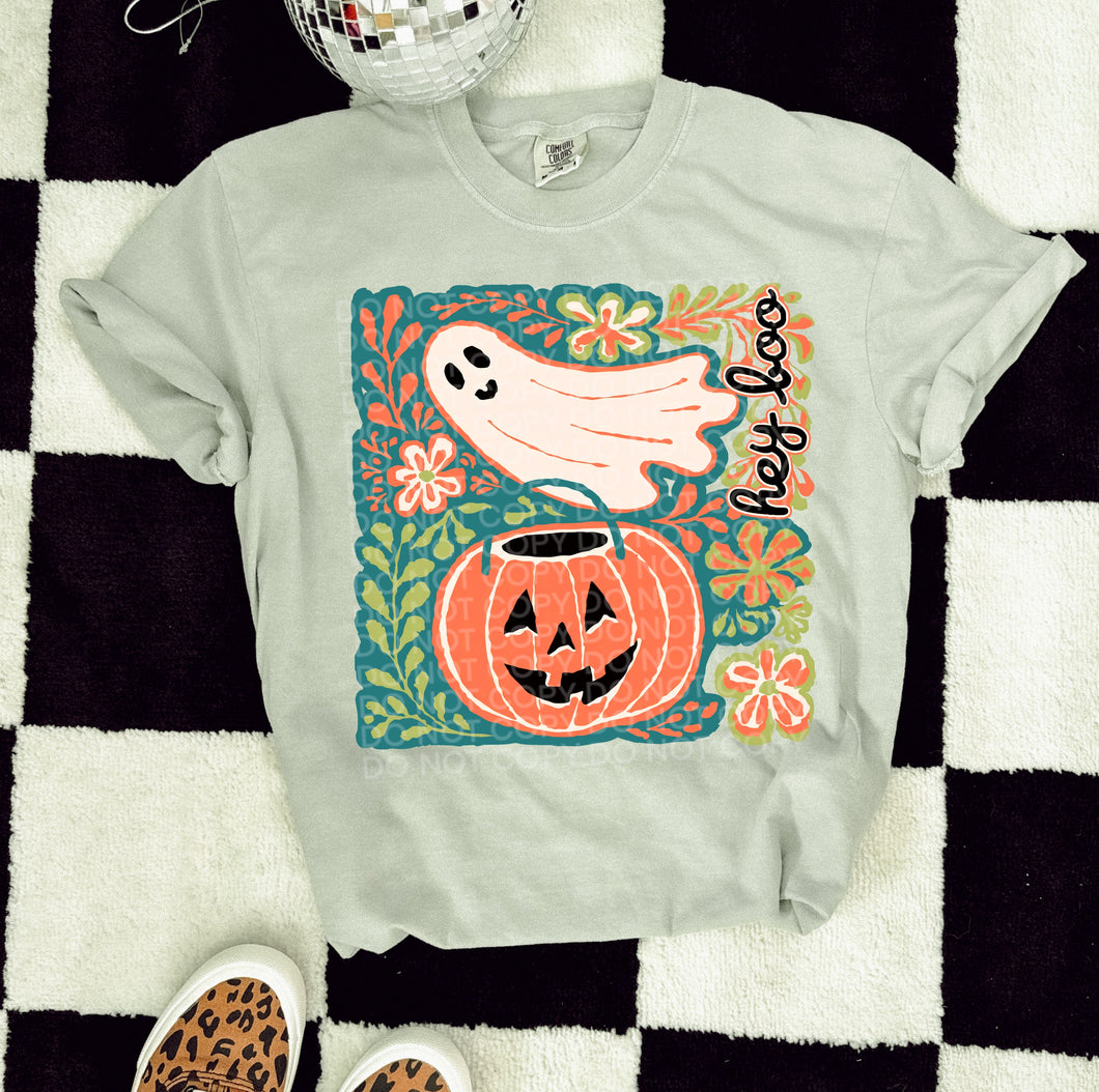 HEY BOO sandstone comfort colors graphic tee - Mavictoria Designs Hot Press Express