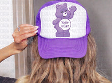 Load image into Gallery viewer, Swear bear care bear trucker hat - Mavictoria Designs Hot Press Express
