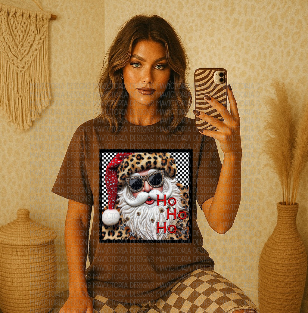 Ho ho ho Santa on brown hoodie, crewneck, long sleeve or tee