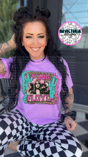 Pink Floyd band graphic tee on neon violet comfort colors tee - Mavictoria Designs Hot Press Express