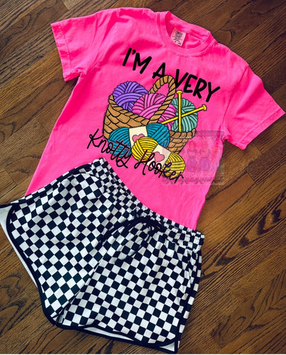 I’m a very Knotty Hooker, comfort colors graphic tee // checkered shorts available separately - Mavictoria Designs Hot Press Express