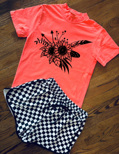 Load image into Gallery viewer, The Neon comfort colors sunflower collection graphic tees checkered shorts sold separately - Mavictoria Designs Hot Press Express
