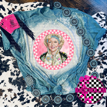 Load image into Gallery viewer, Golden girls on teal bleached graphic tee (each sold separately) - Mavictoria Designs Hot Press Express
