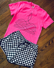 Load image into Gallery viewer, The Neon Boot Stitch Collection comfort colors graphic tee LEMON VIOLET PINK GREEN CORAL checkered shorts sold separately - Mavictoria Designs Hot Press Express

