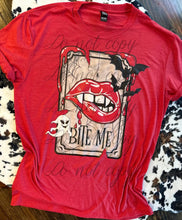 Load image into Gallery viewer, Red bite me graphic tee or sweatshirt graphic tee or sweatshirt graphic tee or sweatshirt - Mavictoria Designs Hot Press Express
