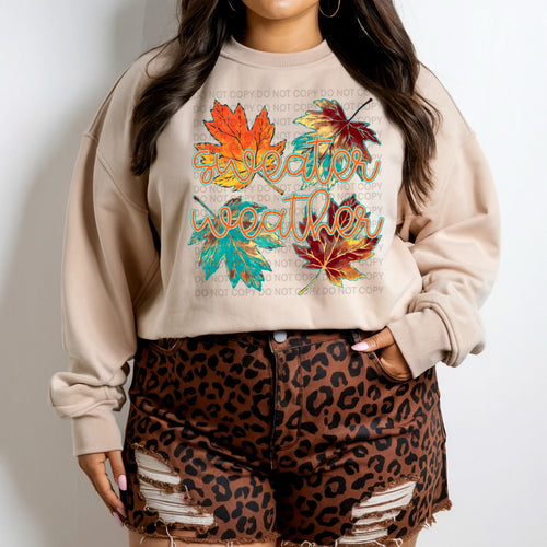 Sweater weather leaves on sand hoodie, crewneck, long sleeve or tee - Mavictoria Designs Hot Press Express