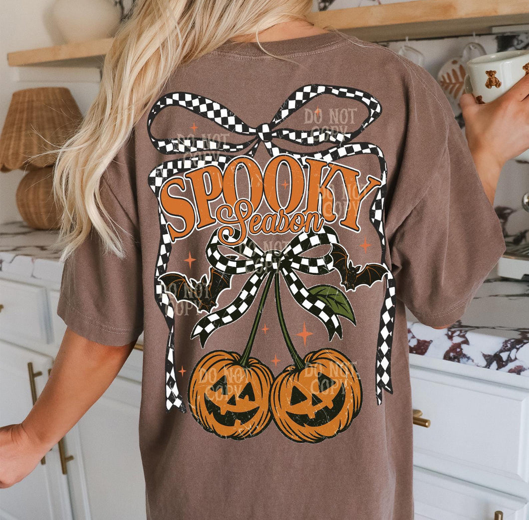 SPOOKY on back of espresso comfort colors WESTERN graphic tee - Mavictoria Designs Hot Press Express
