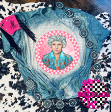Load image into Gallery viewer, Golden girls on teal bleached graphic tee (each sold separately) - Mavictoria Designs Hot Press Express
