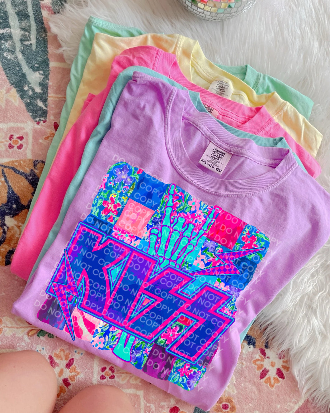 Neon Violet comfort colors KISS band western graphic tee - Mavictoria Designs Hot Press Express