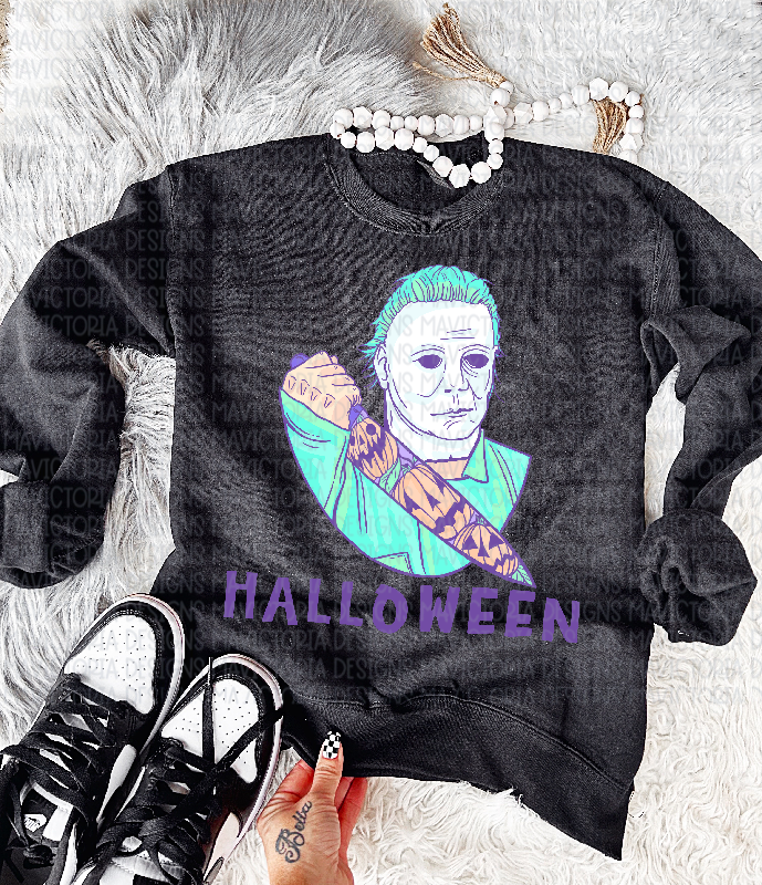 Pastel HALLOWEEN Michael Myers graphic tee , long sleeve , crewneck OR hoodie - Mavictoria Designs Hot Press Express