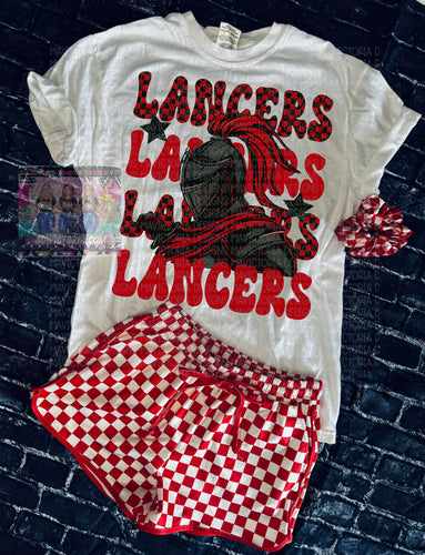 LANCERS graphic tee on black or white comfort colors brand- shorts available in separate listing - Mavictoria Designs Hot Press Express