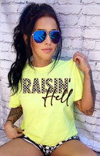 Load image into Gallery viewer, Checkered Raisin’ Hell Neon Comfort Colors Collection // checkered shorts sold separately - Mavictoria Designs Hot Press Express
