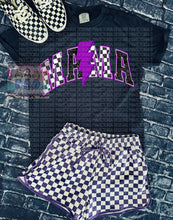 Load image into Gallery viewer, CHECKERED MAMA COLLECTION on black comfort colors graphic tee - Mavictoria Designs Hot Press Express
