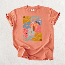 Load image into Gallery viewer, Floral Mushroom Graphic Tee - Mavictoria Designs Hot Press Express
