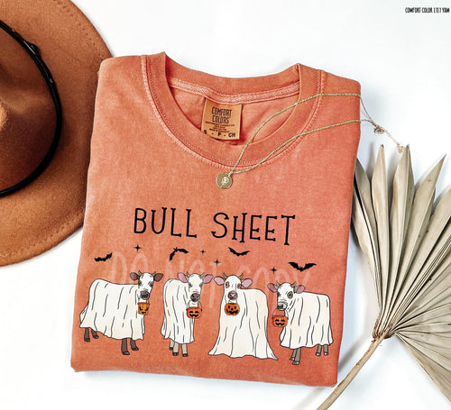 Comfort colors Yam Graphic tee bull sheet Halloween cows bulls western - Mavictoria Designs Hot Press Express
