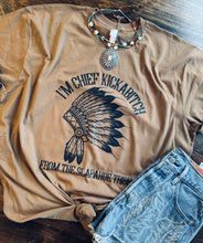 Load image into Gallery viewer, I’m chief kickabitch from the slapahoe tribe funny graphic tee crew long sleeve or hoodie // checkered shorts available separately - Mavictoria Designs Hot Press Express
