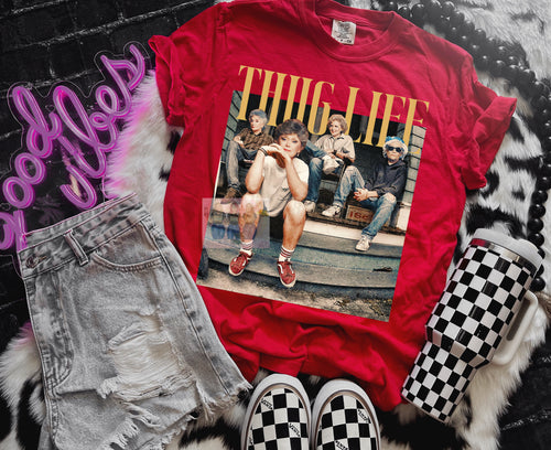 Red comfort colors thug life Golden Girls Graphic Tee - Mavictoria Designs Hot Press Express