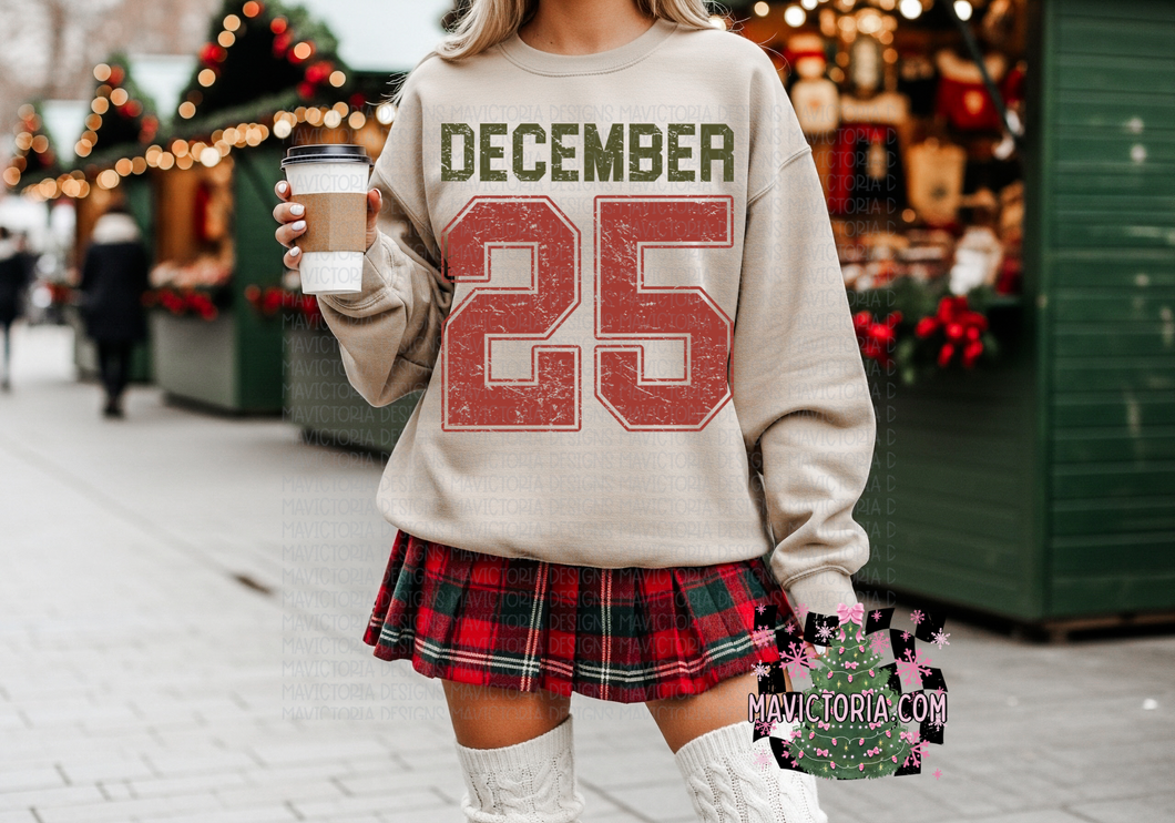 December 25 on sand hoodie, crewneck, long sleeve or tee