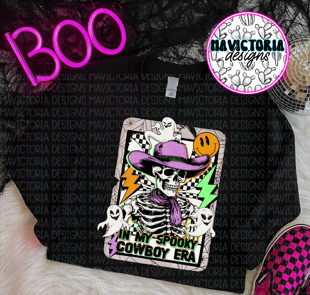 In my spooky cowboy era on black hoodie, crewneck, long sleeve or tee