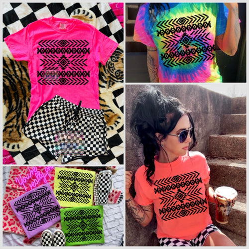 The Neon Tribal print collection // checkered shorts sold separately - Mavictoria Designs Hot Press Express