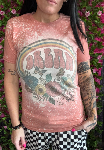 Sunset bleached dream graphic tee boho floral - Mavictoria Designs Hot Press Express