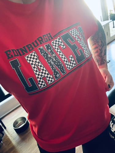 Lancers glitter on red hoodie, crewneck, long sleeve or tee - Mavictoria Designs Hot Press Express
