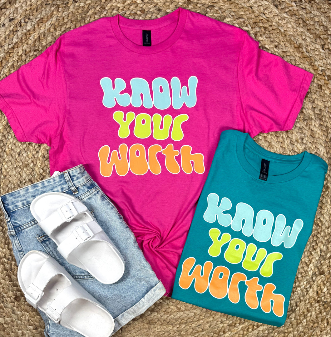 Know Your Worth Tees - Mavictoria Designs Hot Press Express