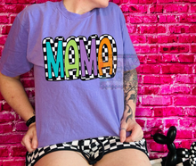 Load image into Gallery viewer, Doodle checkered Mama collection // checkered shorts sold separately - Mavictoria Designs Hot Press Express
