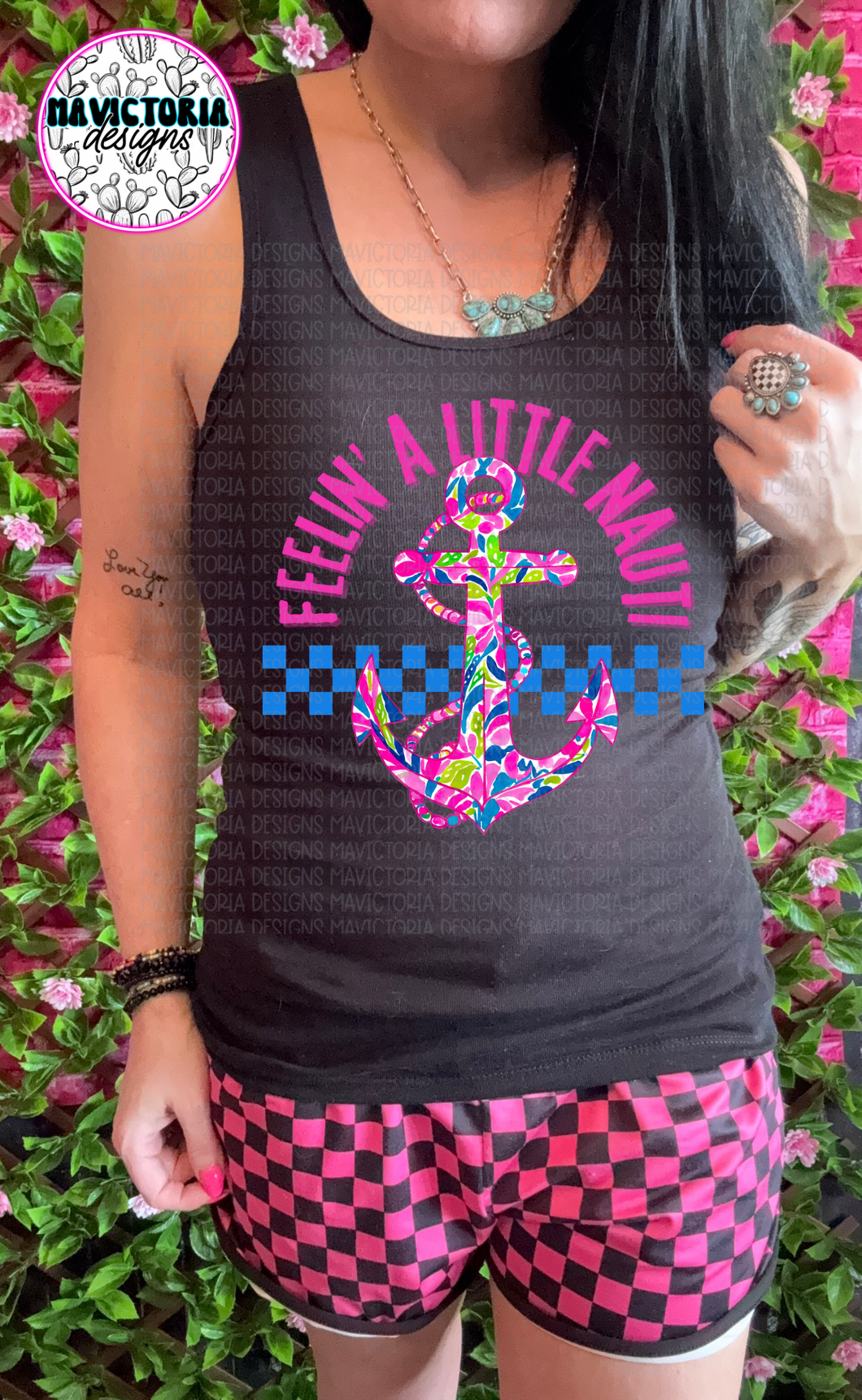 FEELIN A LITTLE NAUTI Black tank, hoodie, crewneck, long sleeve or graphic tee