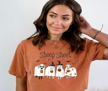 Load image into Gallery viewer, Comfort colors Yam Graphic tee bull sheet Halloween cows bulls western - Mavictoria Designs Hot Press Express
