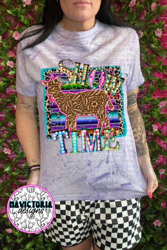 Purple tie dye comfort colors FAIR SHOW TIME COLLECTION goat, pig, cow, rabbit and chicken available - Mavictoria Designs Hot Press Express