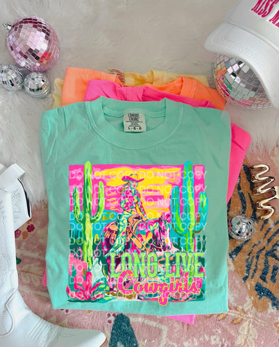 LONG LIVE COWGIRLS western graphic tee (choose your color) - Mavictoria Designs Hot Press Express