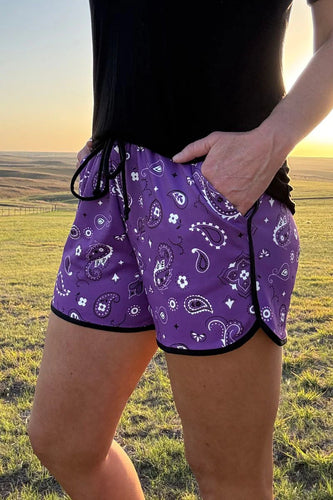 BANDANA BABE purple SHORTS sterling kreek - Mavictoria Designs Hot Press Express