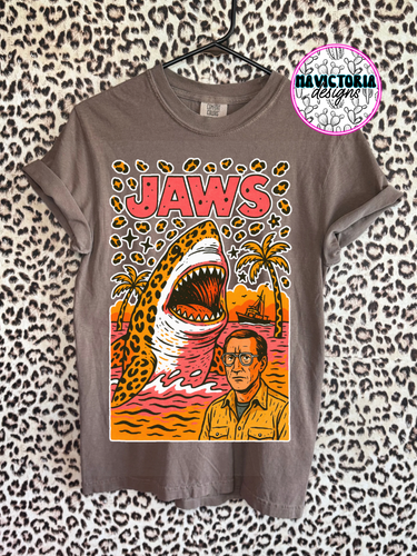 Espresso comfort colors LEOPARD JAWS graphic tee - Mavictoria Designs Hot Press Express